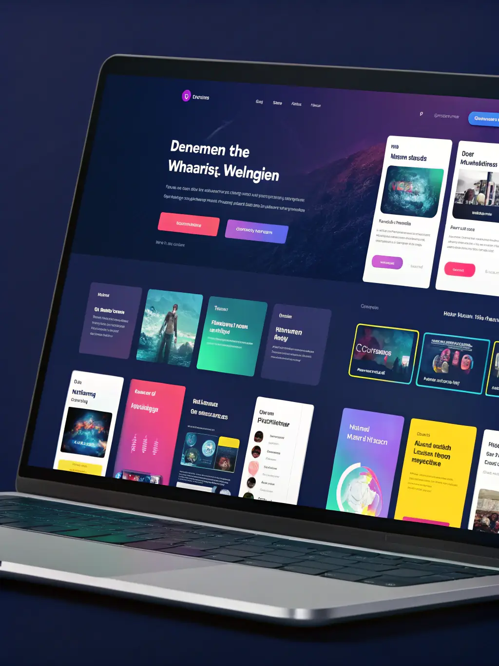 A collage showcasing various website design templates with a modern, tropical Puerto Rican aesthetic.